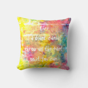 [Painter's Cloth] Rainbow Tie-Dye Accent Cushion