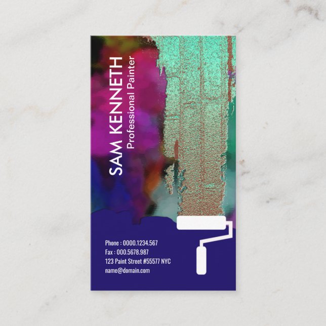 Painter's Fluorescent Wall Paint New Brick Wall Business Card (Front)