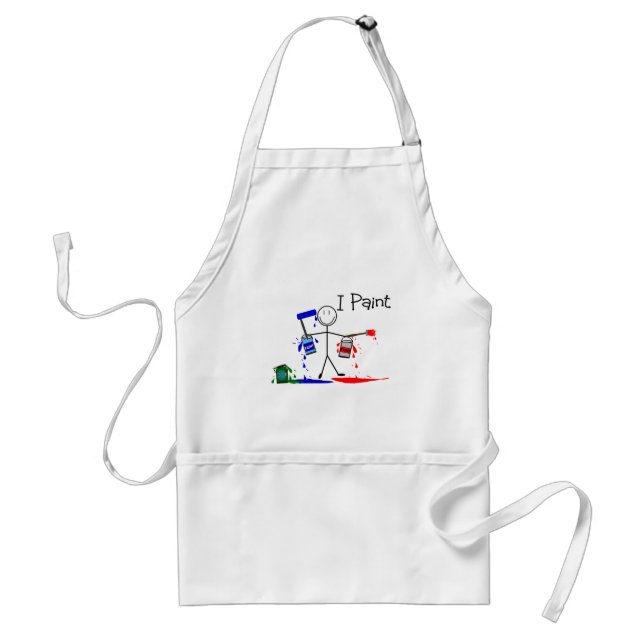 Painters Gifts  "I Paint" Stick People Design Standard Apron (Front)