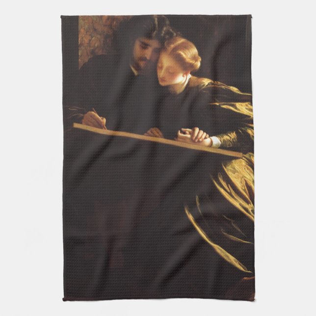 Painter's Honeymoon by Lord Frederic Leighton Tea Towel (Vertical)