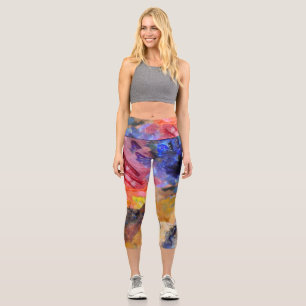 Painter's Palette Colourful Paint  Capri Leggings