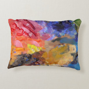 Painter's Palette Colourful Paint  Decorative Cushion