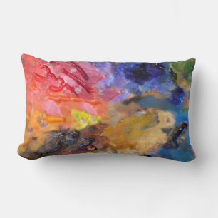 Painter's Palette Colourful Paint  Lumbar Cushion