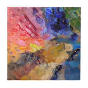 Painter's Palette Colourful Paint Tile