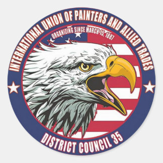 Painters Union District 35 Eagle Logo Classic Round Sticker