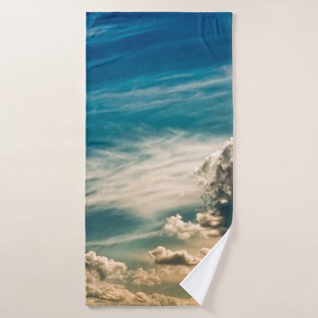 Paintery sky. Beautiful dramatic sky with clouds a Bath Towel (Bath Towel)