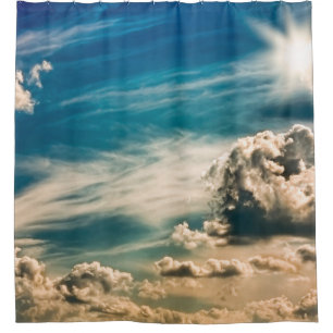 Paintery sky. Beautiful dramatic sky with clouds a Shower Curtain