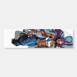 Paintgurl blue graf bumper sticker