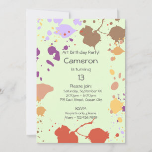 Painting 13th Birthday Party Invitation