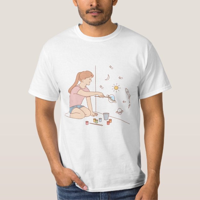 "Painting a Girl Art Tee" T-Shirt (Front)