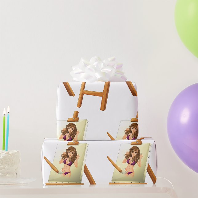 Painting a Woman Wrapping Paper (Creator Uploaded)