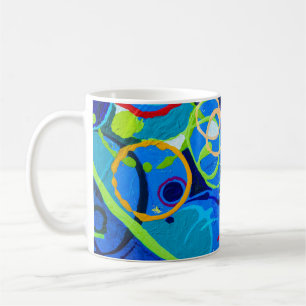 Painting abstract art oil and acrylic color on can coffee mug
