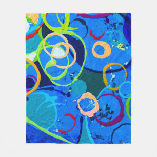 Painting abstract art oil and acrylic color on can fleece blanket