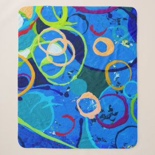 Painting abstract art oil and acrylic color on can sherpa blanket