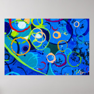 Painting abstract art oil and acrylic colour on ca poster
