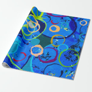 Painting abstract art oil and acrylic colour on ca wrapping paper