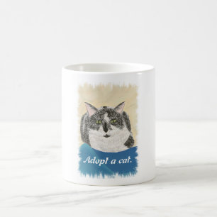 Painting - Adopt a cat promotion mugs