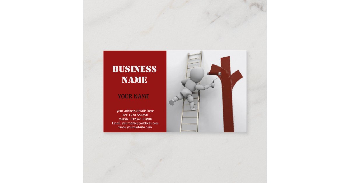 Painting and Decorating Business Card Zazzle