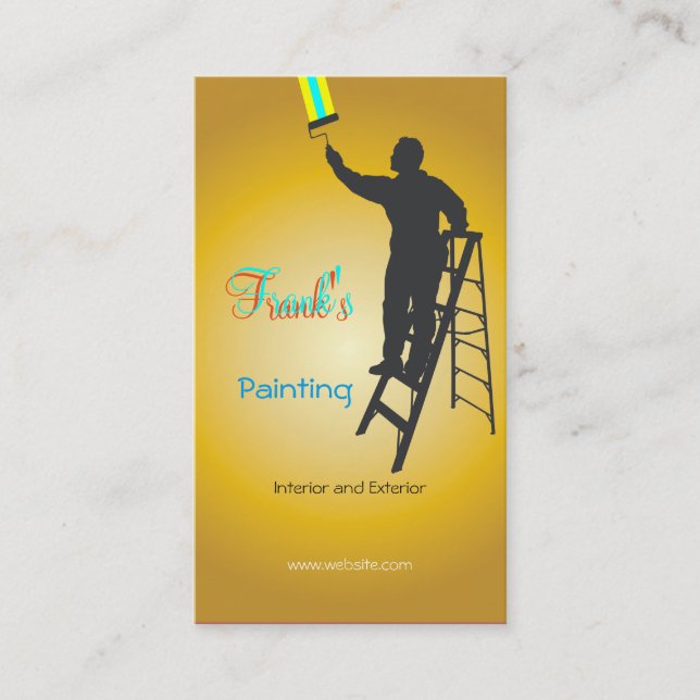 Painting and Decorating Gold Colour Fabulous Detai Business Card (Front)