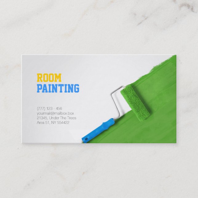 Painting and decorating service business card (Front)