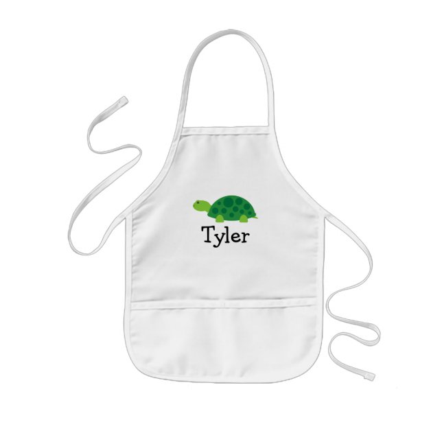 Painting apron for small kids with cute turtle (Front)