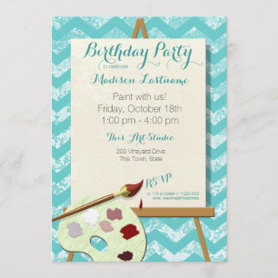 Painting Art Birthday Party Invitation