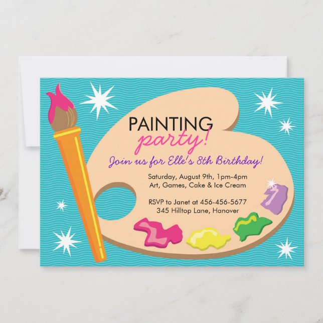Painting & Art Birthday Party Invitations (Front)
