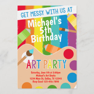 Painting Art Party Birthday Invitation Invite
