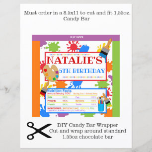 Painting Art Party Chocolate Bar Wrapper