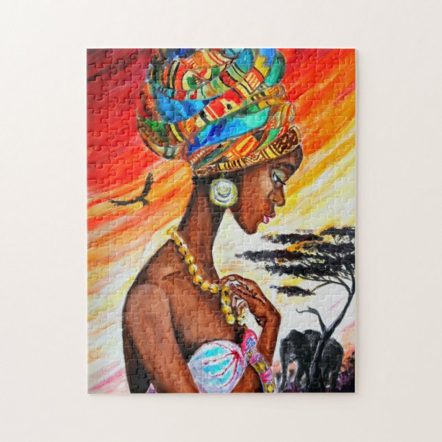 Painting Beautiful African Woman Puzzle Gift (Vertical)