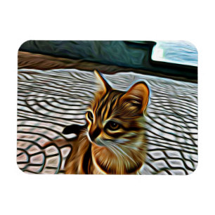 Painting Beautiful Cat Magnet