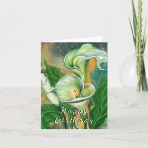 Painting Birthday Card Calla Lily Flowers