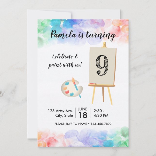 Painting Birthday Invitation (Front)