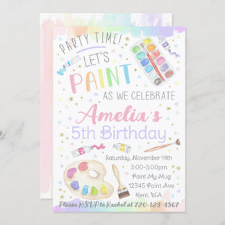 Painting Birthday Invitation, Paint Party Invitation