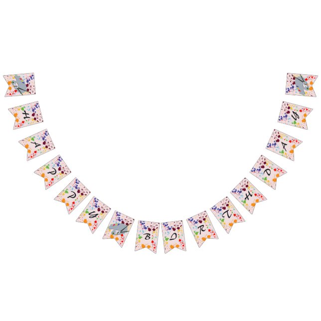 Painting Birthday Party Colourful Splashes Bunting (All)