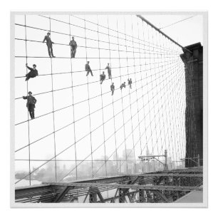 Painting Brooklyn Bridge Vintage Photo Print