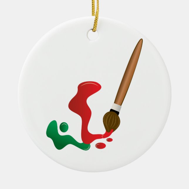 Painting Brush Ceramic Tree Decoration (Front)