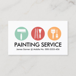 Painting Brush In Pastel Colors Business Card