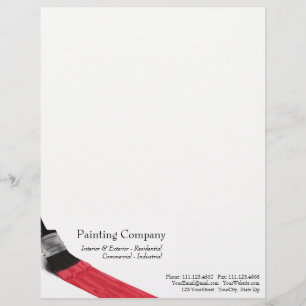 Painting Brush Red Colour - Letterhead
