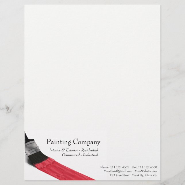 Painting Brush Red Colour - Letterhead (Front)