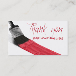 Painting Brush Red Colour - Thank you Card