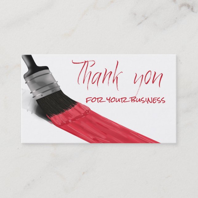 Painting Brush Red Colour - Thank you Card (Front)