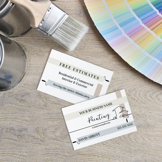 Painting Business Roller Lines Business Card (Creator Uploaded)