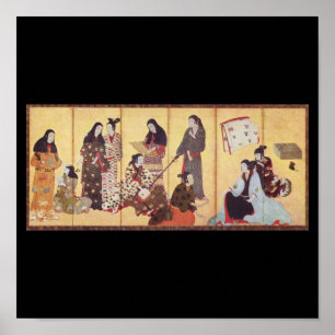 Painting by Iwasa Matabei c. 1650 Japan Poster