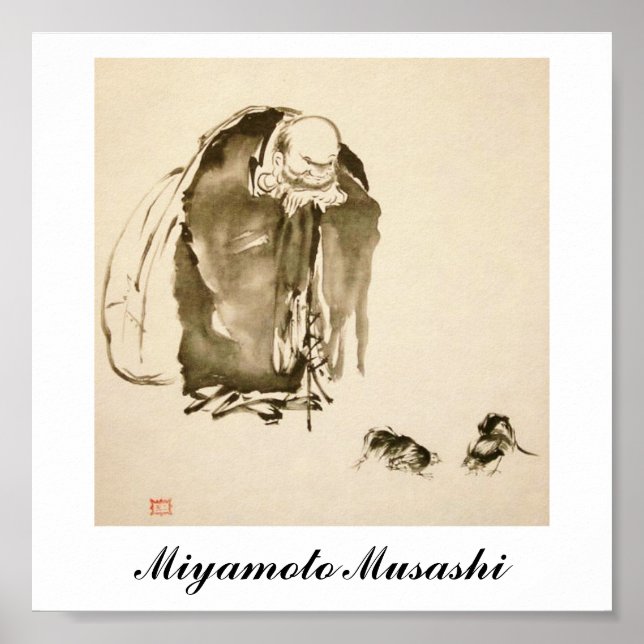 Painting by Miyamoto Musashi, c. 1600's Poster (Front)