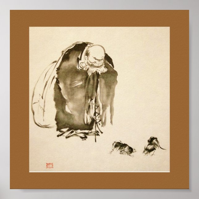 Painting by Miyamoto Musashi, c. 1600's Poster (Front)