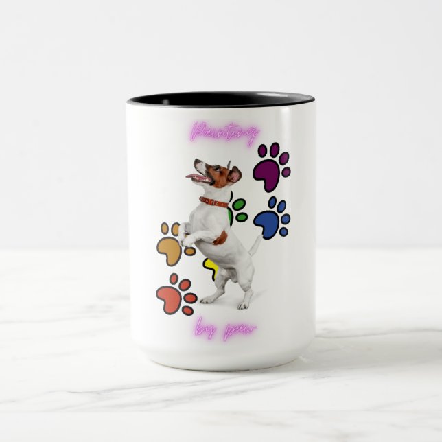 "PAINTING BY PAW' COMBO TWO TONED MUG. MUG (Center)