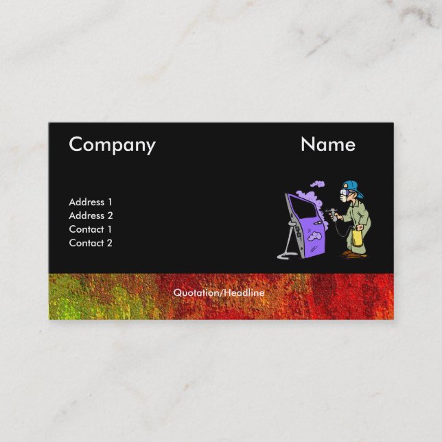 Painting Cars With Border Business Card (Front)