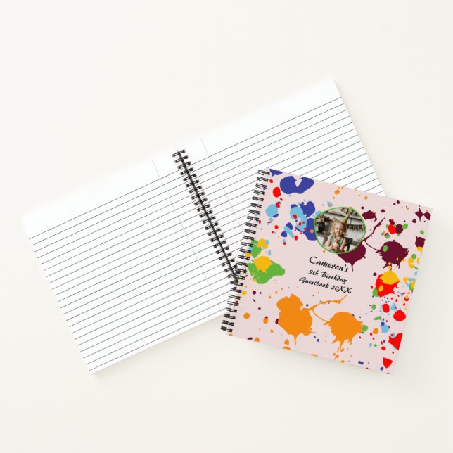 Painting Colourful 9th Birthday Art Party Guestboo Notebook (Inside)
