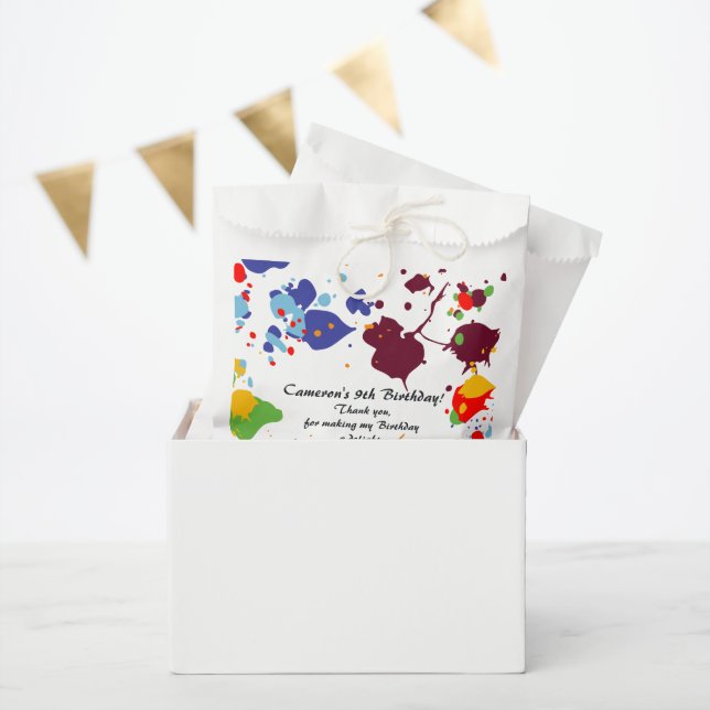 Painting Colourful 9th Birthday Party Favour Bags (Party)